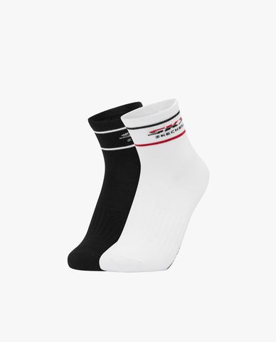  SKECHERS - Pack 2 đôi vớ bé gái cổ cao kẻ viền thời trang 