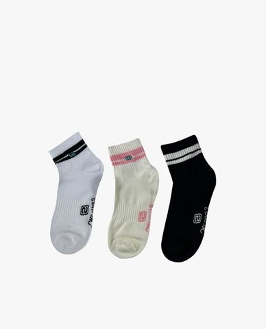  SKECHERS - Pack 3 đôi vớ unisex cổ cao thời trang Quarter 