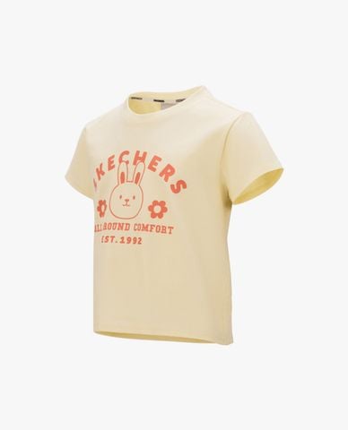  SKECHERS - Áo thun bé gái cổ tròn tay ngắn 