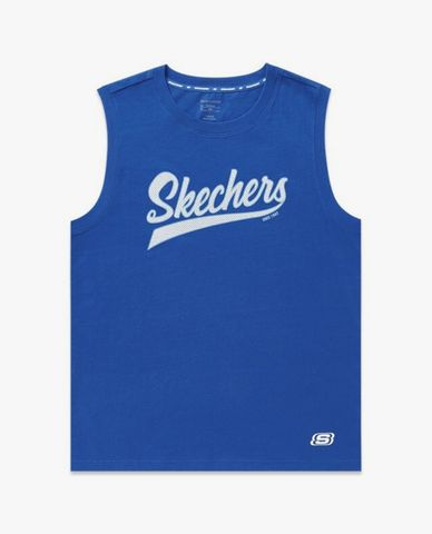  SKECHERS - Áo ba lỗ nam phối logo thời trang 