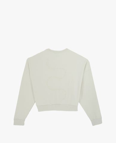  SKECHERS - Áo sweatshirt nữ cổ tròn tay dài phom lửng Peace Of Mind 