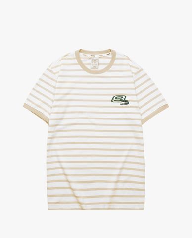  SKECHERS - Áo thun nam cổ tròn tay ngắn kẻ sọc 
