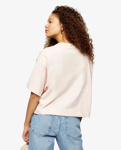  TOPSHOP - Áo thun nữ cổ tròn phom rộng PETITE Pink Panel Boxy 