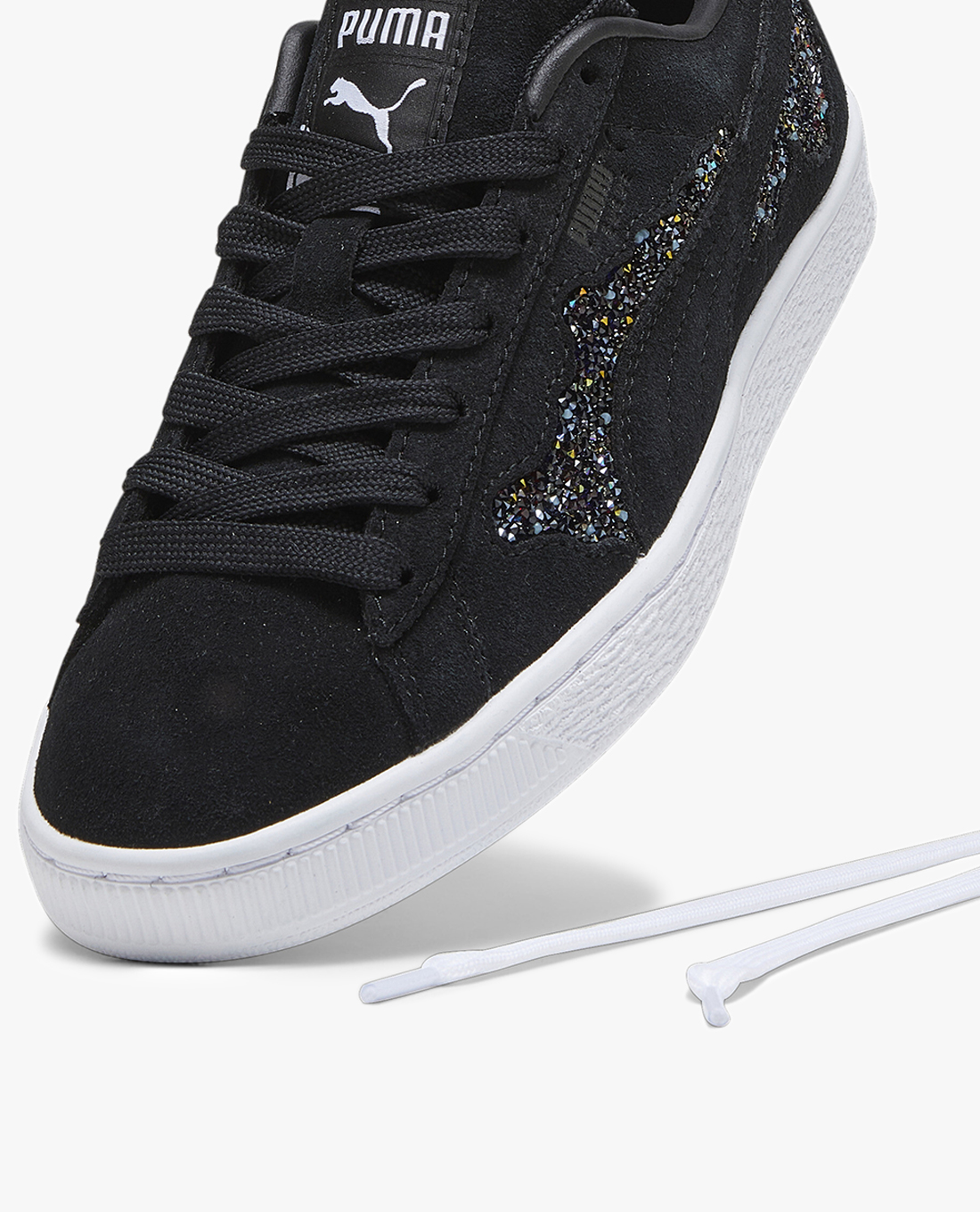 PUMA Giày sneakers nữ cổ thấp đế thấp Swarovski Crystals Suede