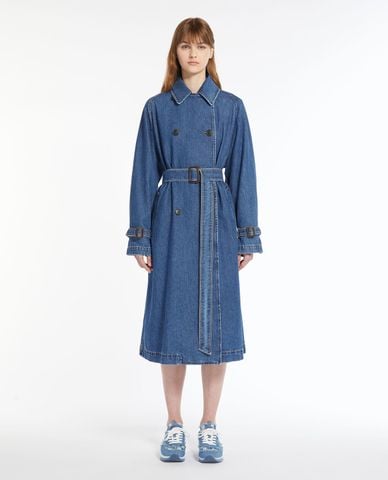  WEEKEND MAX MARA - Áo khoác denim hai hàng nút dáng dài Blasy 