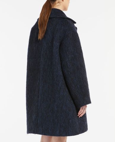  WEEKEND MAX MARA - Áo khoác dạ lông cừu nữ phom suông dài hiện đại Caraibi 