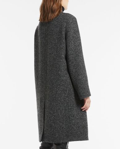  WEEKEND MAX MARA - Áo khoác măng tô nữ vải tweed dáng dài cổ bẻ Ebridi 