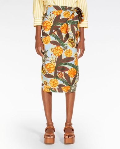  WEEKEND MAX MARA - Chân váy phom ôm midi phối dây buộc Fiore 