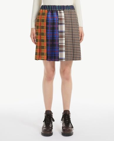  WEEKEND MAX MARA - Chân váy chữ A mini phối sọc caro Lampada 
