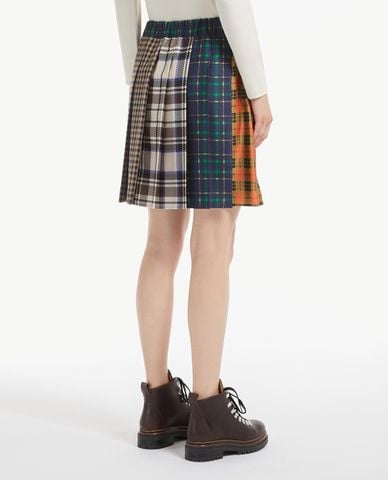 WEEKEND MAX MARA - Chân váy chữ A mini phối sọc caro Lampada 