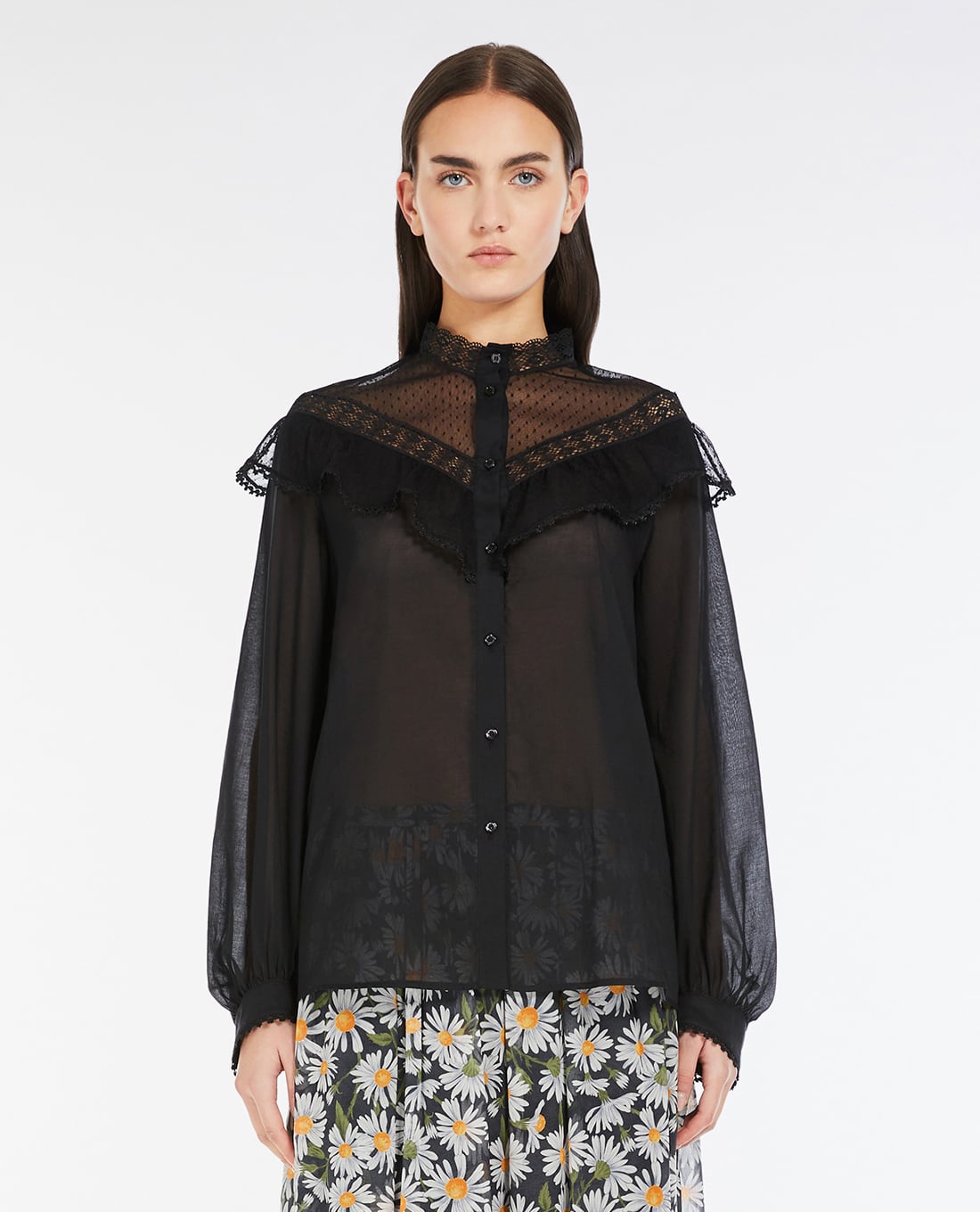 WEEKEND MAX MARA - Áo kiểu nữ cổ trụ tay phồng Astice