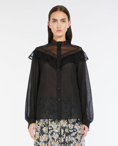  WEEKEND MAX MARA - Áo kiểu nữ cổ trụ tay phồng Astice 