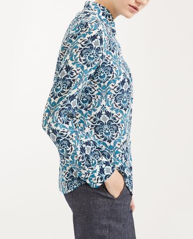  WEEKEND MAX MARA - Áo sơ mi nữ dài tay cổ bẻ in họa tiết thời trang 