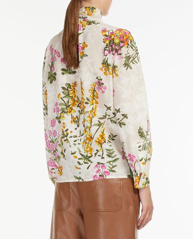  WEEKEND MAX MARA - Áo sơ mi nữ tay dài thanh lịch Silk Crepe De Chine 