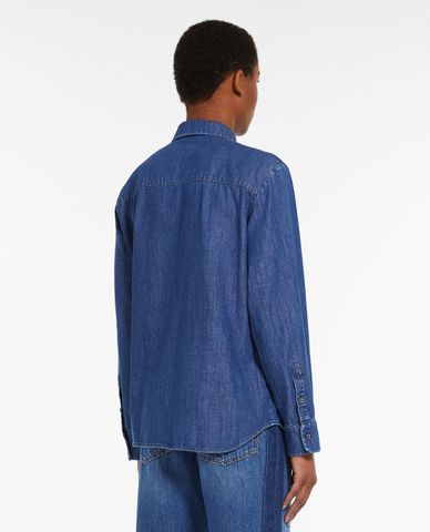  WEEKEND MAX MARA - Áo sơ mi denim cổ bẻ tay dài Ofride 