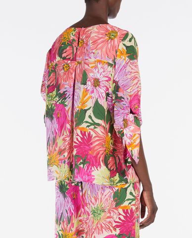  WEEKEND MAX MARA - Áo kiểu nữ cổ tròn tay lỡ họa tiết hoa 