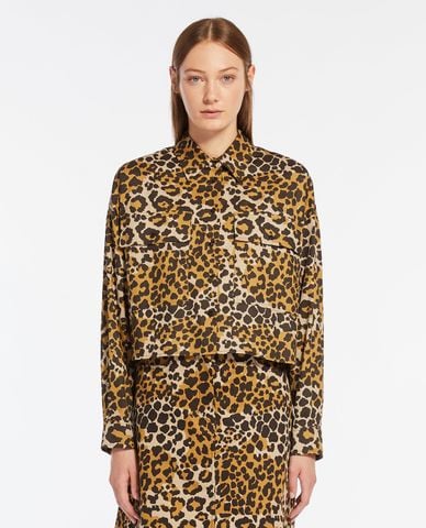  WEEKEND MAX MARA - Áo sơ mi cổ bẻ tay dài họa tiết Tennis 