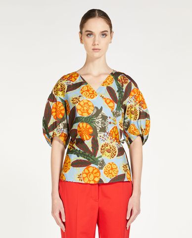  WEEKEND MAX MARA - Áo kiểu nữ cổ V tay phồng Argenta 