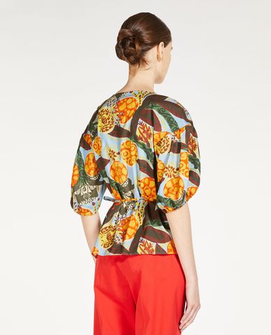  WEEKEND MAX MARA - Áo kiểu nữ cổ V tay phồng Argenta 