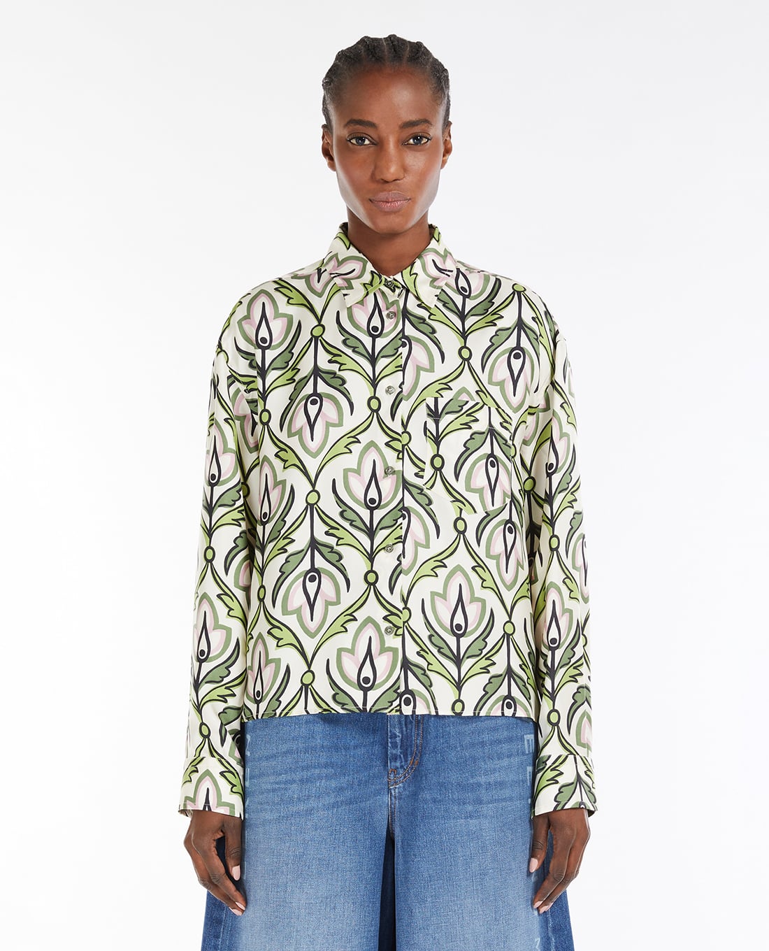 WEEKEND MAX MARA - Áo sơ mi cổ bẻ tay dài in hoạ tiết Enfasi