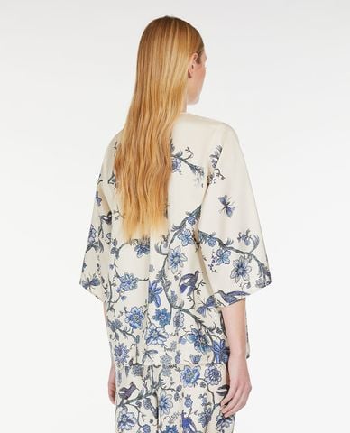  WEEKEND MAX MARA - Áo kiểu cổ tròn tay lửng hoạ tiết thanh lịch Filippo 