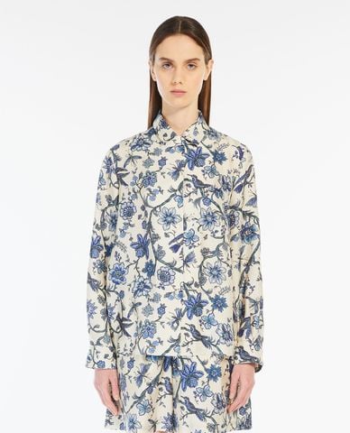  WEEKEND MAX MARA - Áo sơ mi cổ bẻ tay dài phong cách Pjama Oncia 