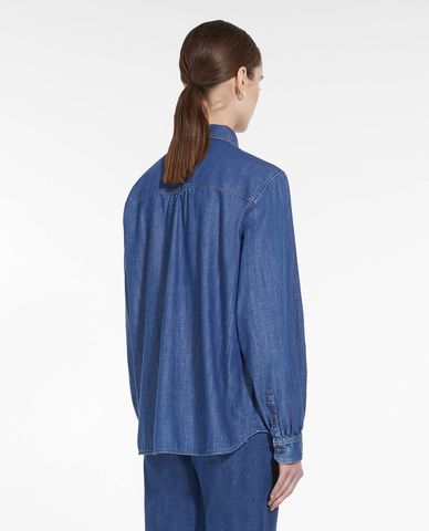  WEEKEND MAX MARA - Áo sơ mi denim nữ cổ bẻ tay dài Berard 