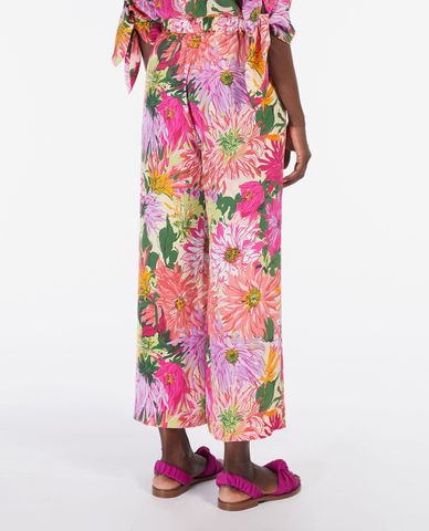  WEEKEND MAX MARA - Quần kiểu nữ phom suông họa tiết hoa 