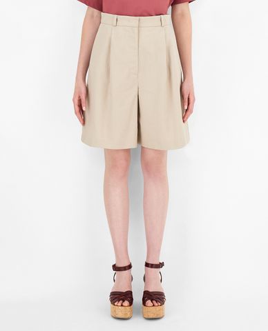  WEEKEND MAX MARA - Quần short nữ ngang gối lưng cao Cotton And Linen Twill 