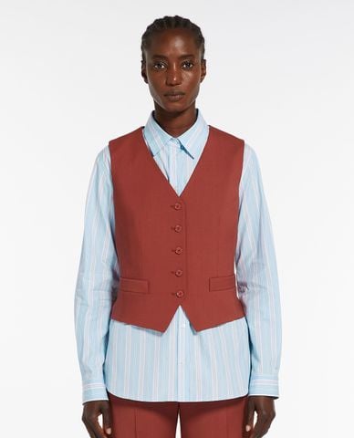  WEEKEND MAX MARA - Áo khoác gilet cổ V phối nút Chimera 