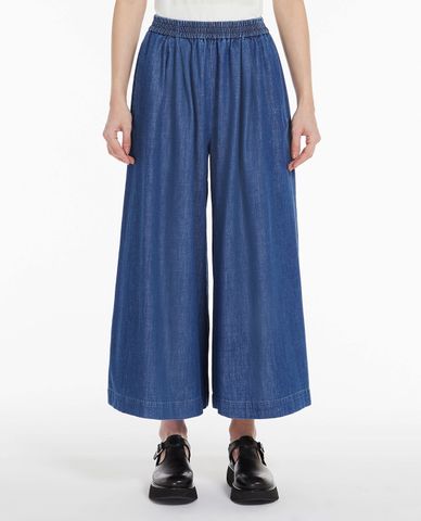  WEEKEND MAX MARA - Quần jeans nữ ống rộng lưng thun Nupar 