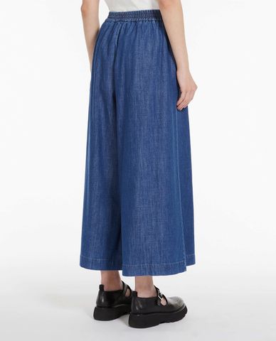  WEEKEND MAX MARA - Quần jeans nữ ống rộng lưng thun Nupar 