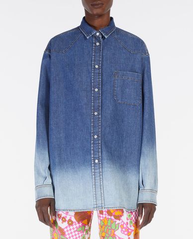  WEEKEND MAX MARA - Áo sơ mi denim nữ tay dài thời trang 