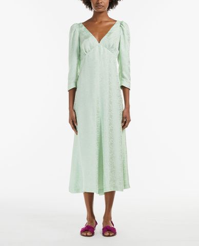  WEEKEND MAX MARA - Đầm midi tay lở cổ tim Viscose Jacquard 