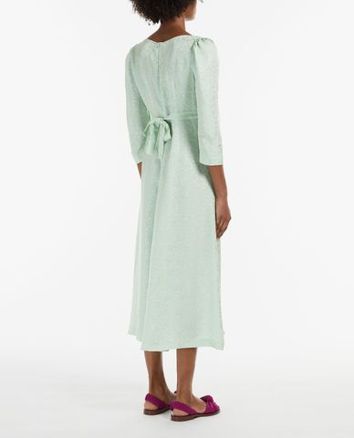  WEEKEND MAX MARA - Đầm midi tay lở cổ tim Viscose Jacquard 