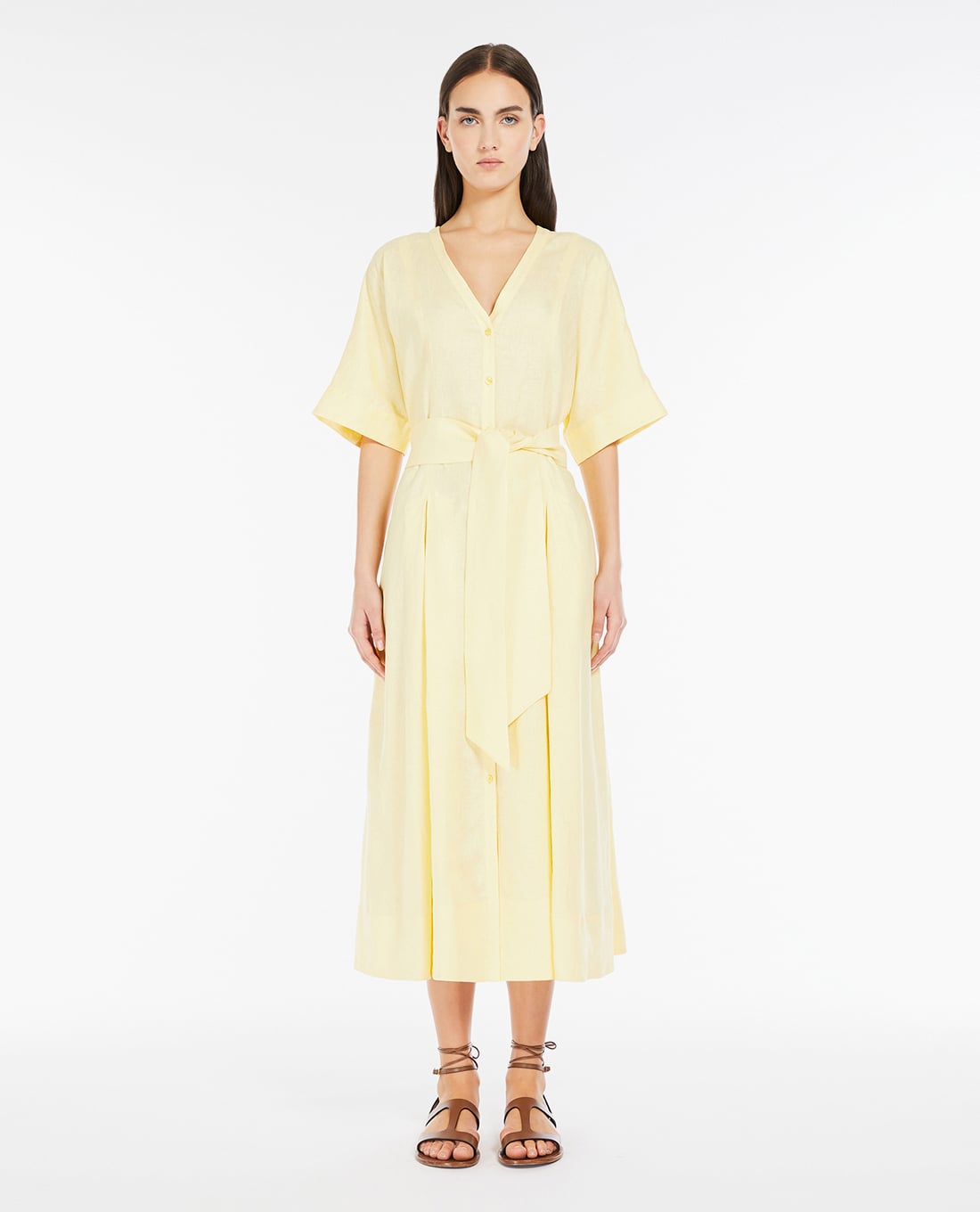WEEKEND MAX MARA - Đầm midi cổ V tay ngắn Assenzi