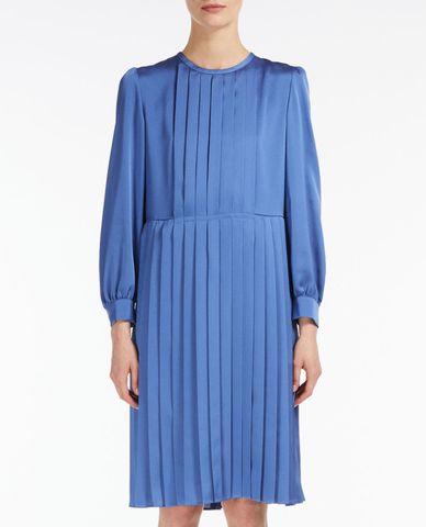  WEEKEND MAX MARA - Đầm xếp li mini cổ tròn tay dài Fluid Satin 