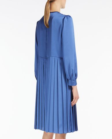  WEEKEND MAX MARA - Đầm xếp li mini cổ tròn tay dài Fluid Satin 