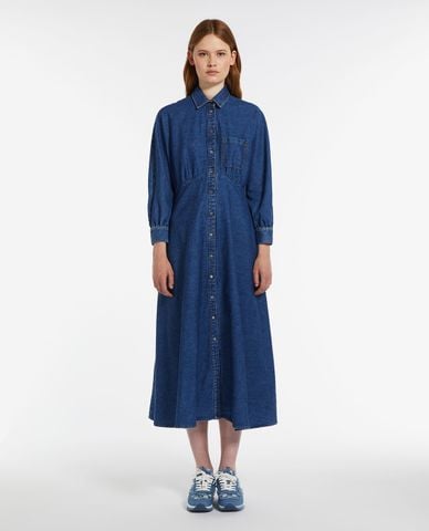  WEEKEND MAX MARA - Đầm denim sơ mi midi tay dài Yemen 