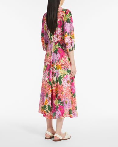  WEEKEND MAX MARA - Đầm midi cổ tròn tay phồng phom suông hiện đại Loria 