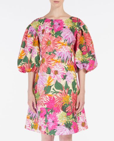  WEEKEND MAX MARA - Đầm mini họa tiết hoa tay phồng nữ tính 