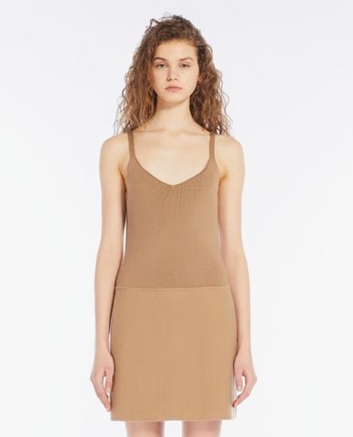  WEEKEND MAX MARA - Đầm hai dây dệt kim mini cổ V trẻ trung Volare 