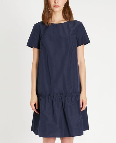  WEEKEND MAX MARA - Đầm midi cổ tròn tay ngắn phom suông Cotton Blend Taffeta 