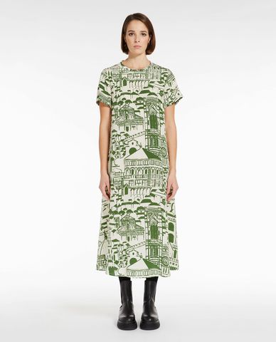  WEEKEND MAX MARA - Đầm midi cổ tròn tay ngắn Aral 