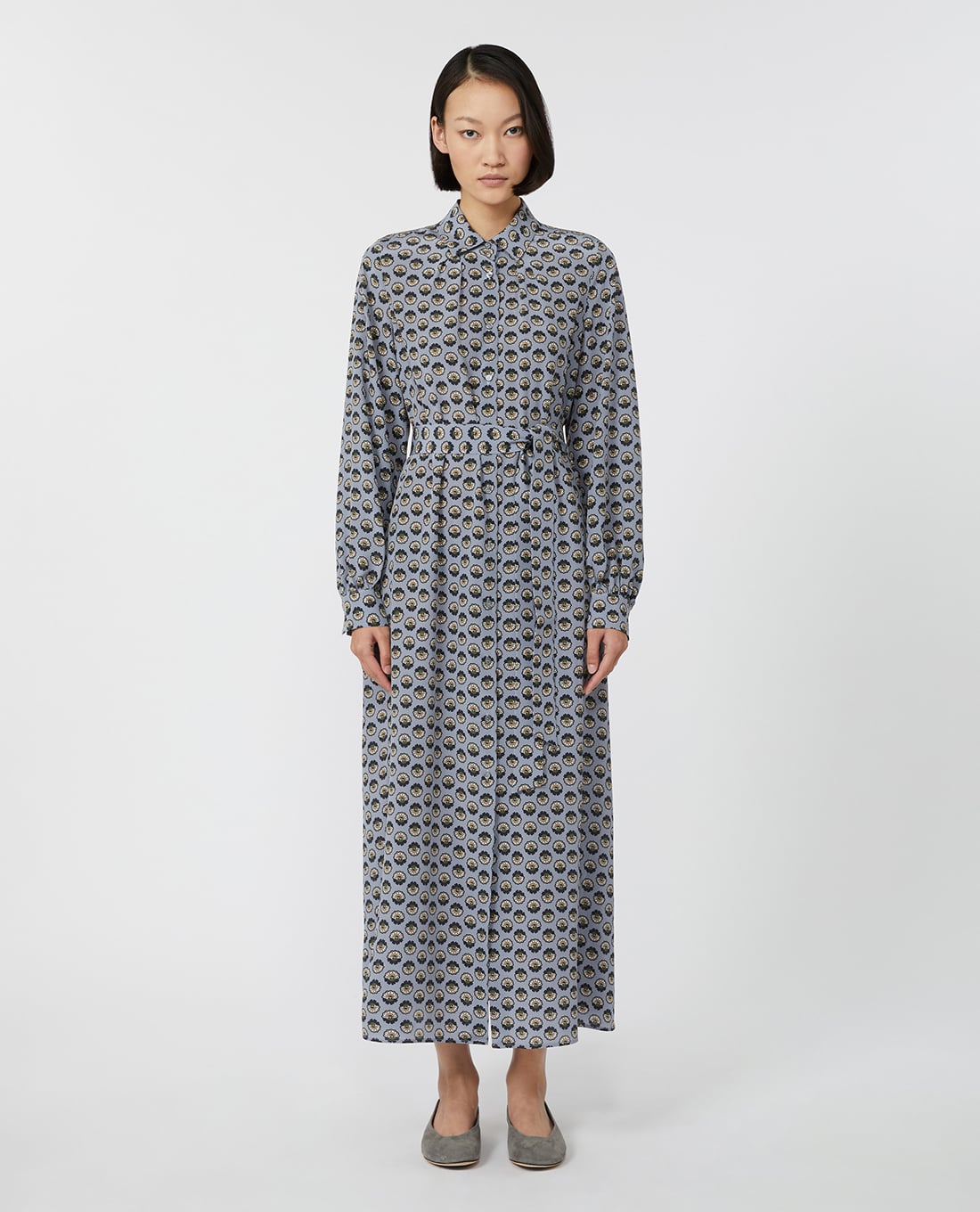 WEEKEND MAX MARA - Đầm sơ mi midi cổ bẻ tay dài Narvel