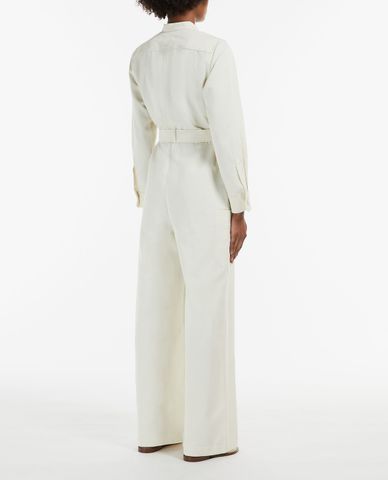  WEEKEND MAX MARA - Jumpsuits nữ tay dài phối thắt lưng Cotton And Linen Gabardine 