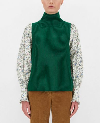  WEEKEND MAX MARA - Áo sweater nữ sát nách cổ lọ Wool Yarn 