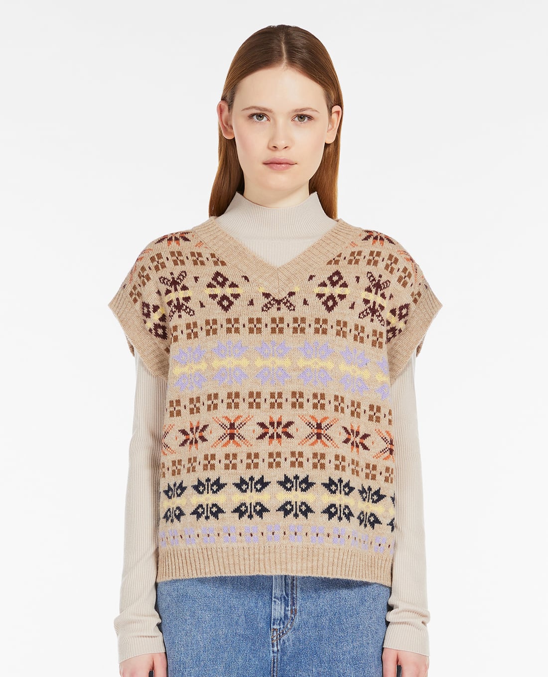 WEEKEND MAX MARA - Áo khoác gilet nữ dệt kim cổ V Valvola