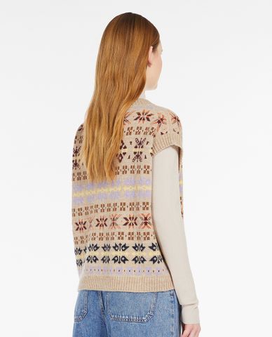  WEEKEND MAX MARA - Áo khoác gilet nữ dệt kim cổ V Valvola 