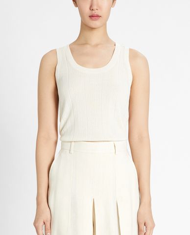  WEEKEND MAX MARA - Áo ba lỗ nữ cổ tròn phom ôm Viscose Knit 